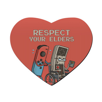 Respect your Elders, Mousepad heart 23x20cm