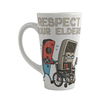 Respect your Elders, Κούπα κωνική Latte Μεγάλη, κεραμική, 450ml