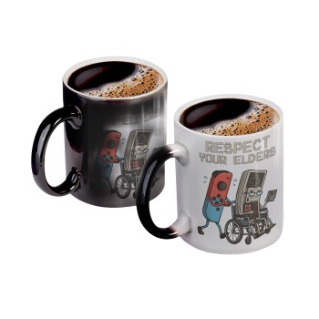 Respect your Elders, Κούπα Μαγική, κεραμική, 330ml που αλλάζει χρώμα με το ζεστό ρόφημα