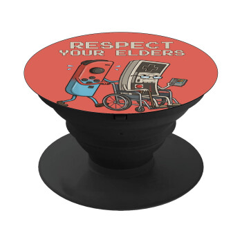 Respect your Elders, Phone Holders Stand  Μαύρο Βάση Στήριξης Κινητού στο Χέρι