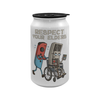 Respect your Elders, Κούπα ταξιδιού μεταλλική με καπάκι (tin-can) 500ml