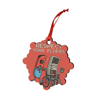 Respect your Elders, Στολίδι Χριστουγεννιάτικο στολίδι snowflake ξύλινο 7.5cm