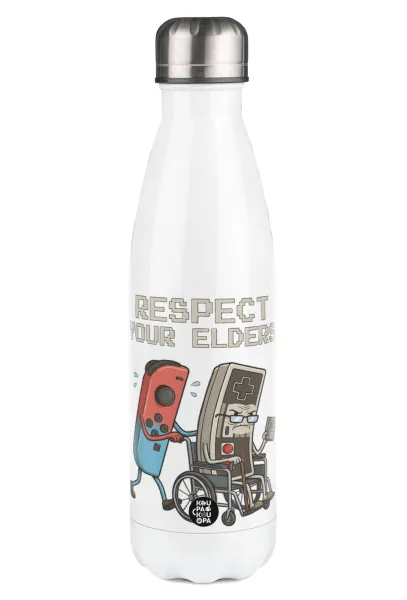 Respect your Elders — Metal mug thermos White (Stainless steel), double wall, 500ml