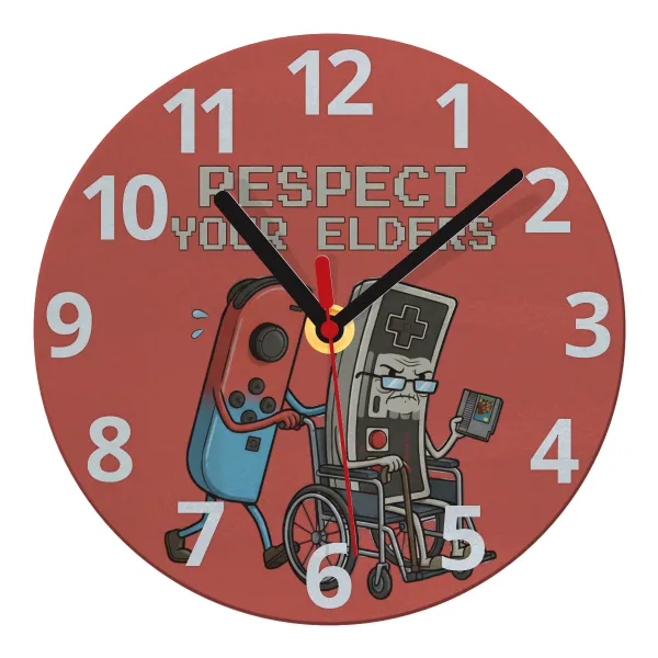 Respect your Elders — Glass wall clock (20cm)