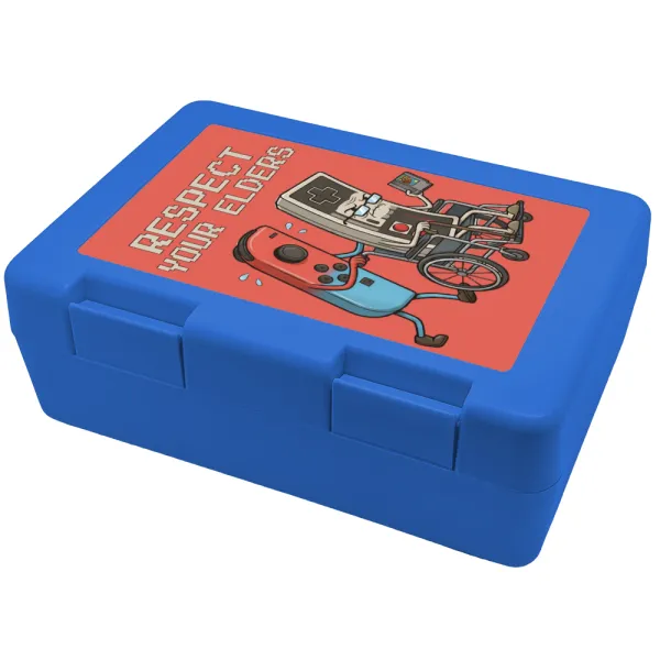 Respect your Elders — Children's cookie container BLUE 185x128x65mm (BPA free plastic)