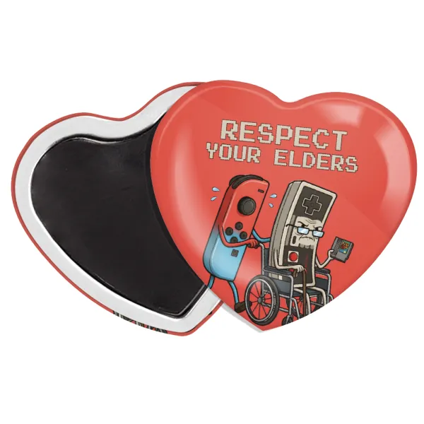 Respect your Elders — Heart magnet (57x52mm)