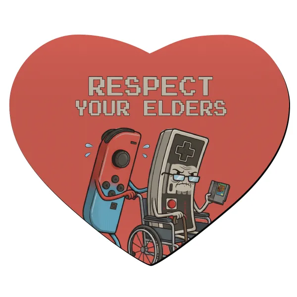 Respect your Elders — Mousepad heart 23x20cm