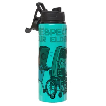 Respect your Elders, Μεταλλικό παγούρι νερού με καπάκι ασφαλείας, αλουμινίου 850ml