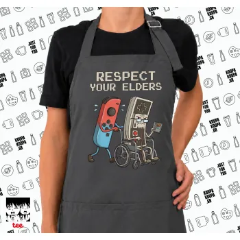 Respect your Elders, Ποδιά μακριά Σεφ ολόσωμη με τσέπες GREY (ΕΝΗΛΙΚΩΝ)