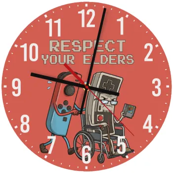 Respect your Elders, Ρολόι τοίχου ξύλινο (30cm)