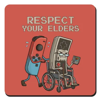 Respect your Elders, Τετράγωνο μαγνητάκι ξύλινο 9x9cm