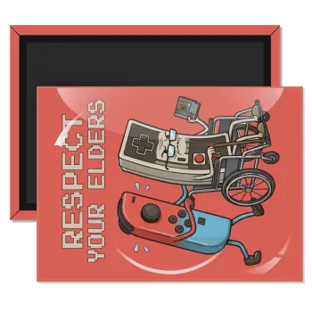 Respect your Elders, Ορθογώνιο μαγνητάκι ψυγείου διάστασης 9x6cm