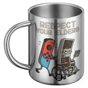 Respect your Elders, Ανοξείδωτη Μεταλλική Κούπα 450ml - Διπλού Τοιχώματος