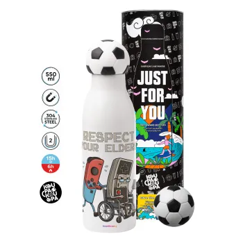 Respect your Elders, Soccer Metal mug thermos, double wall, 550ml