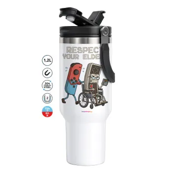 Respect your Elders, Mega Stainless steel Tumbler with lid, double wall 1,2L