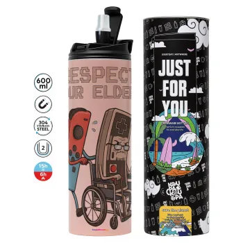 Respect your Elders, Tumbler stainless steel PINK 600ml