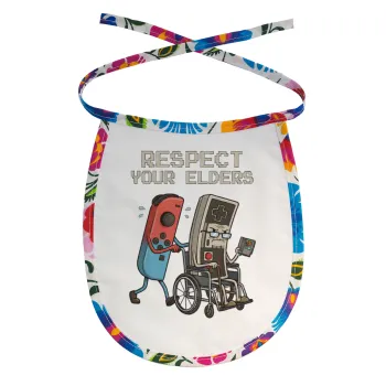 Respect your Elders, Σαλιάρα μωρού αλέκιαστη με κορδόνι Χρωματιστή