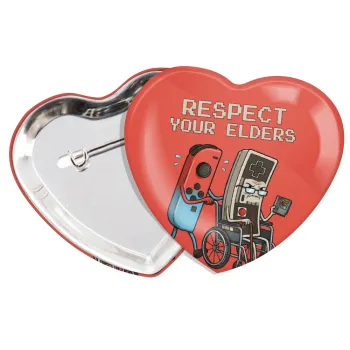 Respect your Elders, Κονκάρδα παραμάνα καρδιά (57x52mm)