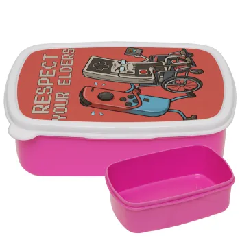 Respect your Elders, ΡΟΖ παιδικό δοχείο φαγητού (lunchbox) πλαστικό (BPA-FREE) Lunch Βox M18 x Π13 x Υ6cm