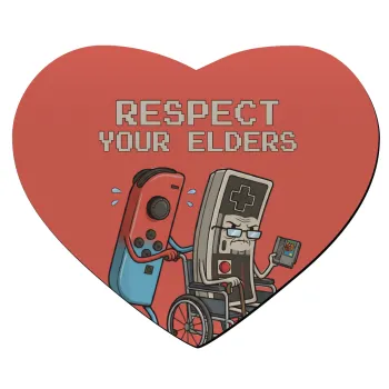 Respect your Elders, Mousepad καρδιά 23x20cm