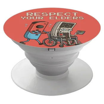 Respect your Elders, Phone Holders Stand  Λευκό Βάση Στήριξης Κινητού στο Χέρι