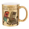 Mug ceramic, gold mirror, 330ml