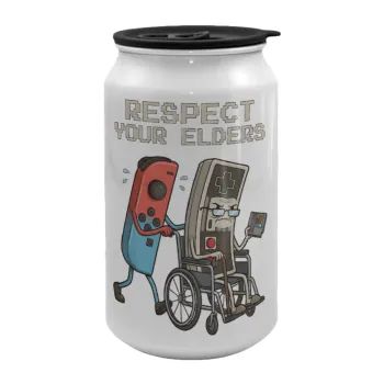 Respect your Elders, Κούπα ταξιδιού μεταλλική με καπάκι (tin-can) 500ml