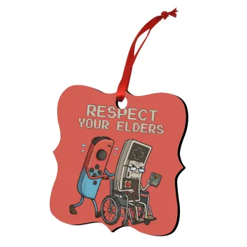 Respect your Elders, Στολίδι Χριστουγεννιάτικο στολίδι polygon ξύλινο 7.5cm