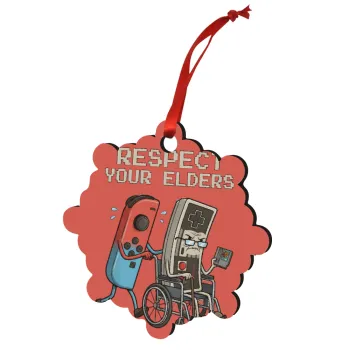 Respect your Elders, Στολίδι Χριστουγεννιάτικο στολίδι snowflake ξύλινο 7.5cm