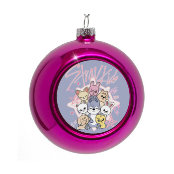 Stray Kids Pink, Purple Christmas tree ornament bauble 8cm