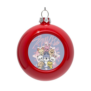 Stray Kids Pink, Red Christmas tree ornament bauble 8cm
