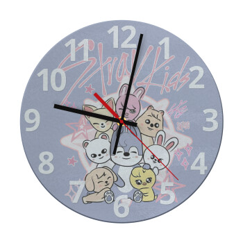 Stray Kids Pink, Ρολόι τοίχου γυάλινο (30cm)