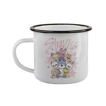 Stray Kids Pink, Κούπα εμαγιέ με μαύρο χείλος 360ml