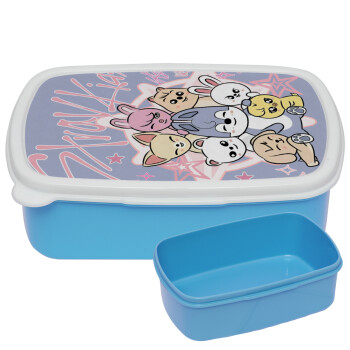 Stray Kids Pink, ΜΠΛΕ παιδικό δοχείο φαγητού (lunchbox) πλαστικό (BPA-FREE) Lunch Βox M18 x Π13 x Υ6cm