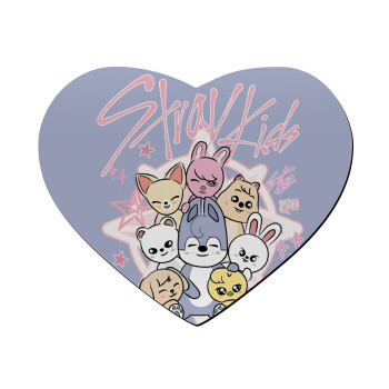 Stray Kids Pink, Mousepad καρδιά 23x20cm