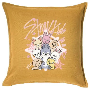 Stray Kids Pink, Sofa cushion YELLOW 50x50cm includes filling