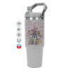 GREY color, 890ml (30oz) stainless Steel Tumbler with Handle