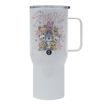 Stray Kids Pink, Tumbler με καπάκι, διπλού τοιχώματος (θερμό) 750L