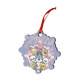 Stray Kids Pink, Στολίδι Χριστουγεννιάτικο στολίδι snowflake ξύλινο 7.5cm