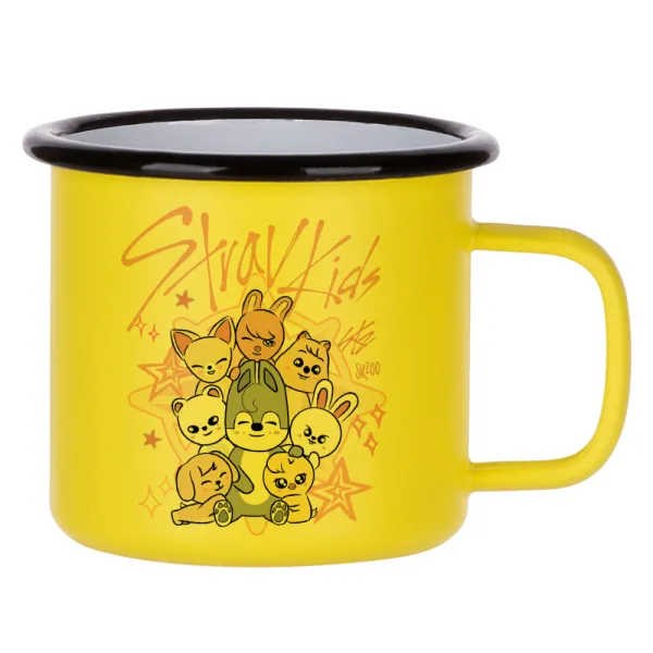 Stray Kids Pink — Κούπα Μεταλλική εμαγιέ ΜΑΤ Κίτρινη 360ml