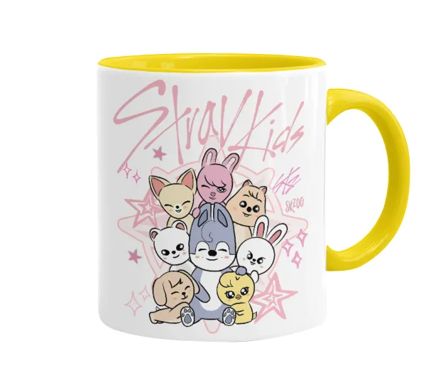 Stray Kids Pink — Mug colored yellow, ceramic, 330ml