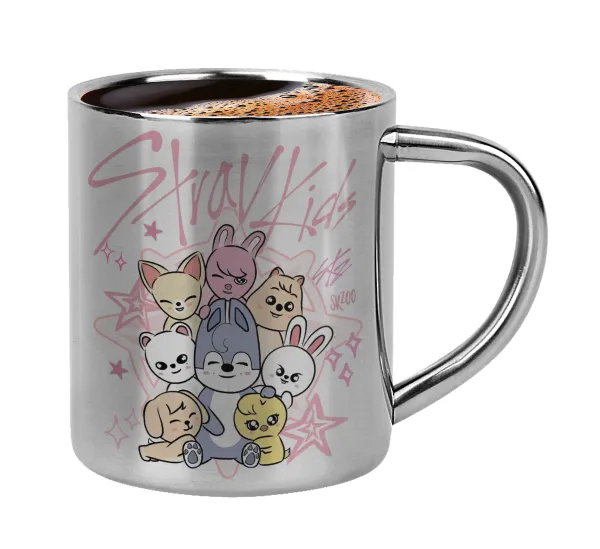 Stray Kids Pink — Double-wall metal cup for espresso (220ml)