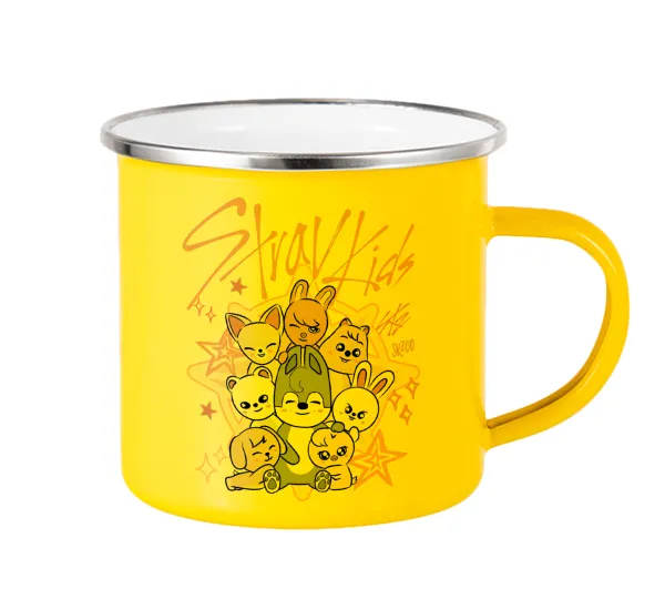 Stray Kids Pink — Yellow Enamel Metallic Cup 360ml