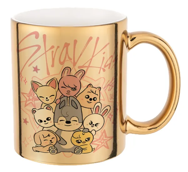 Stray Kids Pink — Mug ceramic, gold mirror, 330ml