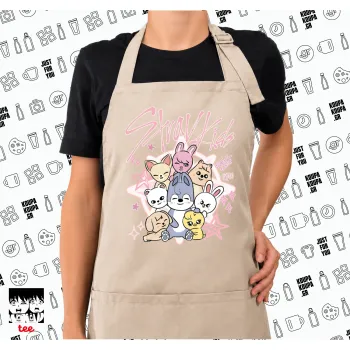 Stray Kids Pink, Ποδιά μακριά Σεφ ολόσωμη με τσέπες SAND (ΕΝΗΛΙΚΩΝ)