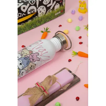 Stray Kids Pink, Πασχαλινή Λαμπάδα με παγούρι μεταλλικό (620ml, stainless steel) & κερί αρωματικό πλακέ (30cm) (ΡΟΖ)