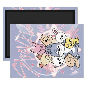 Stray Kids Pink, Ορθογώνιο μαγνητάκι ψυγείου διάστασης 9x6cm