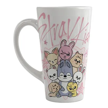 Stray Kids Pink, Κούπα κωνική Latte Μεγάλη, κεραμική, 450ml