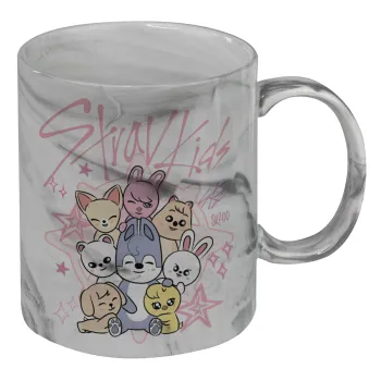 Stray Kids Pink, Κούπα κεραμική, marble style (μάρμαρο), 330ml