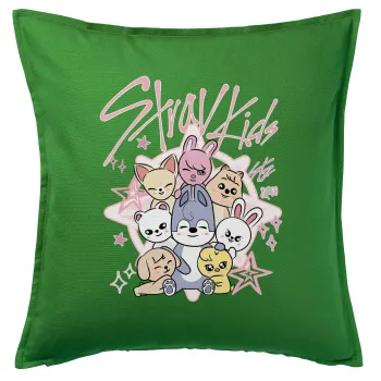 Stray Kids Pink, Sofa cushion Green 50x50cm includes filling